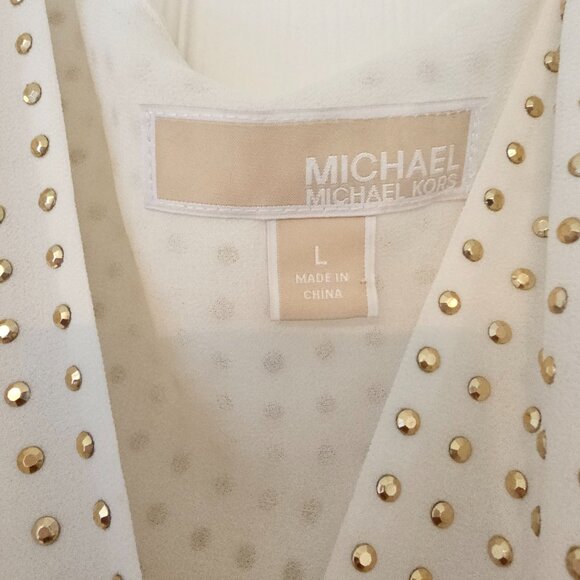 Michael Kors Large Woman's Sleeveless Crossover Blouse - Picture 5 of 6